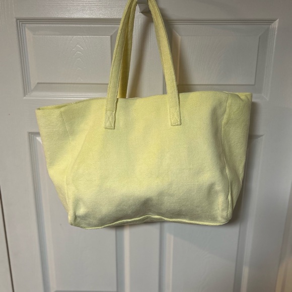 Stoney Clover Lane yellow terry tote bag - Picture 4 of 4